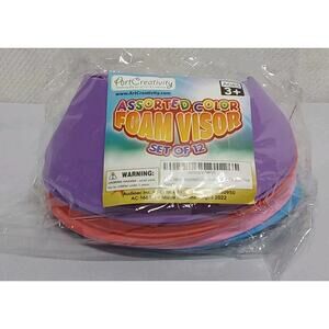 Assorted Color Foam Visor Set Of 12
